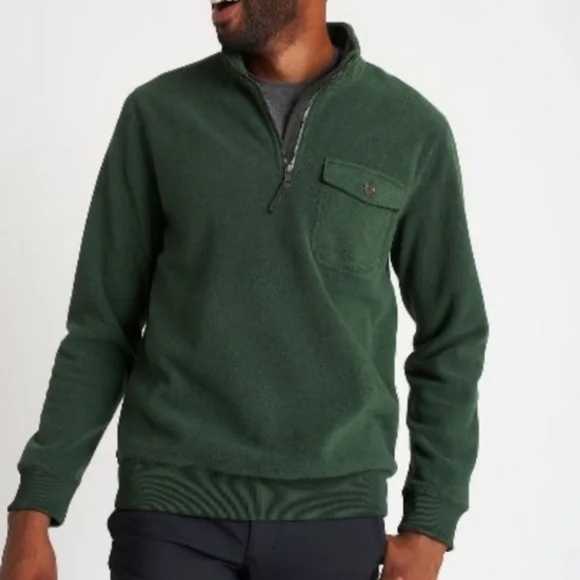 Kit And Ace Water Resistant Fleece Zip Pullover Forest Green - Picture 1 of 12